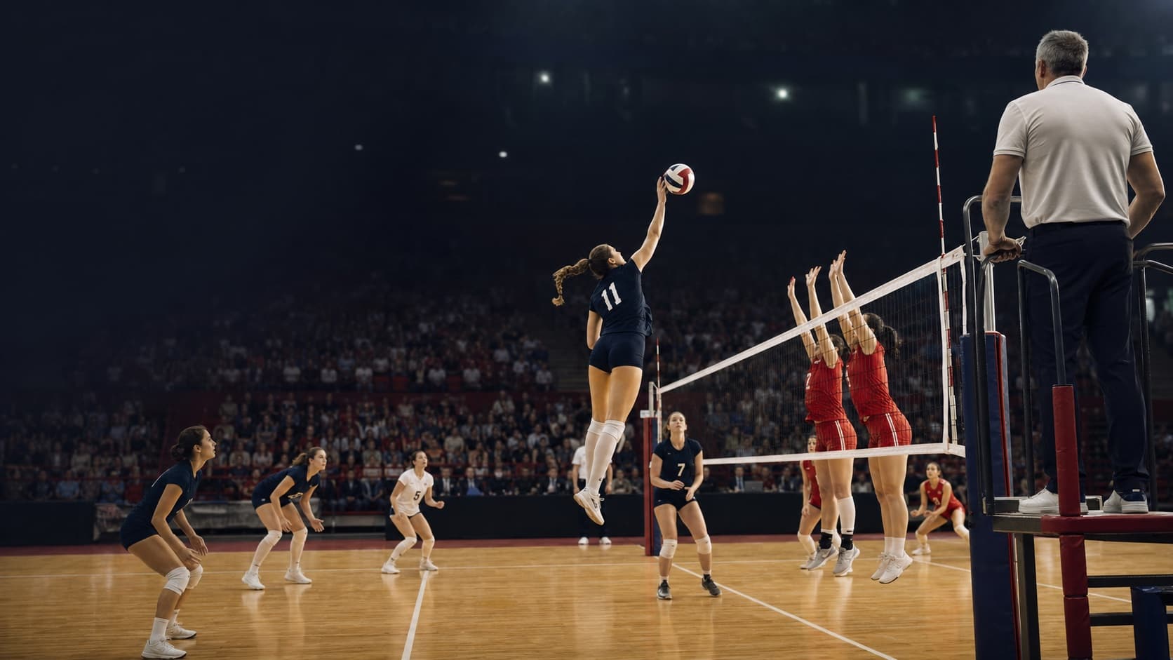 Volleyball action